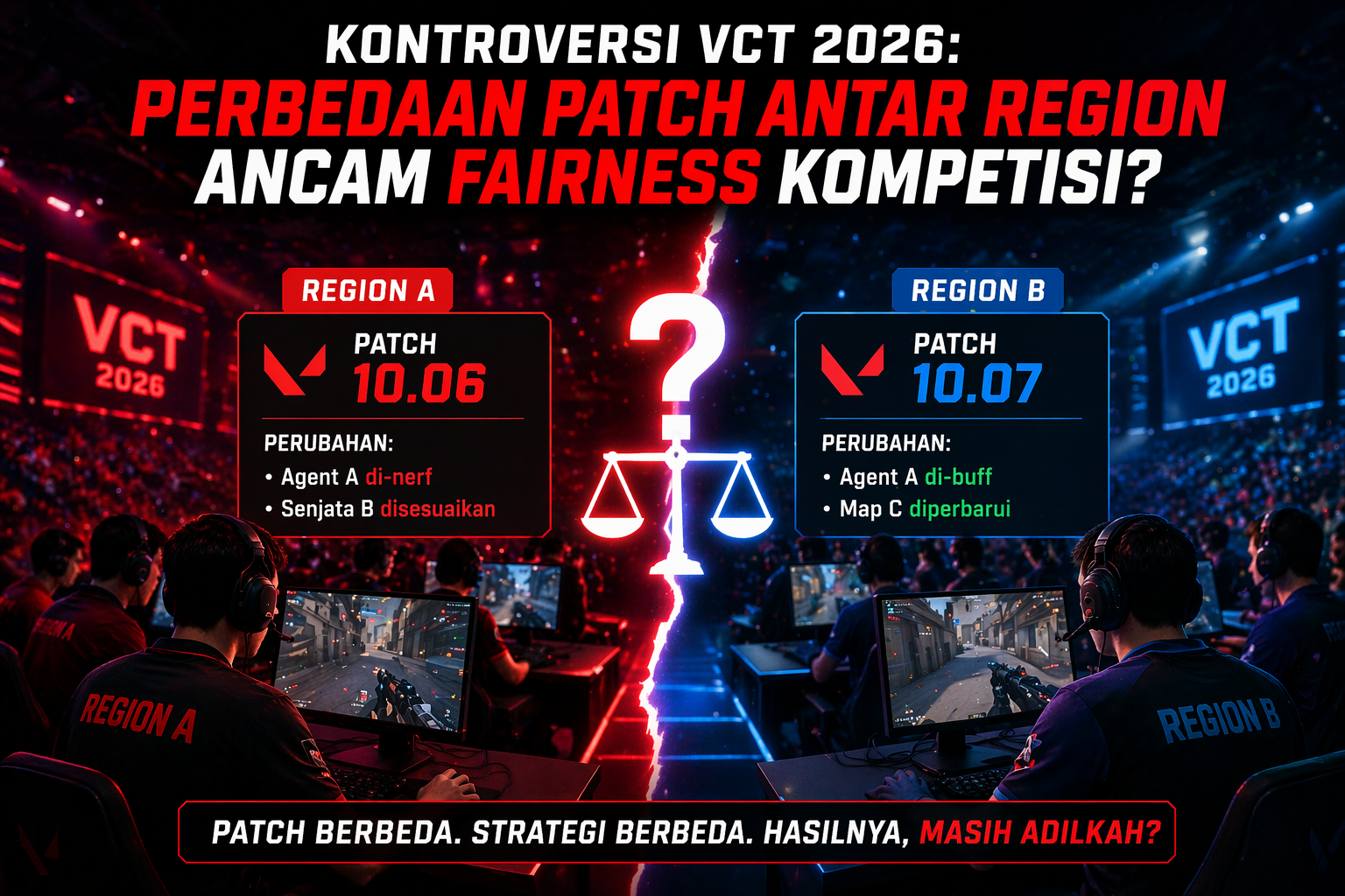 Kontroversi ini langsung mendapat perhatian dari komunitas dan pelaku esports. Banyak yang menilai bahwa perbedaan patch seharusnya tidak terjadi di level kompetisi tertinggi.