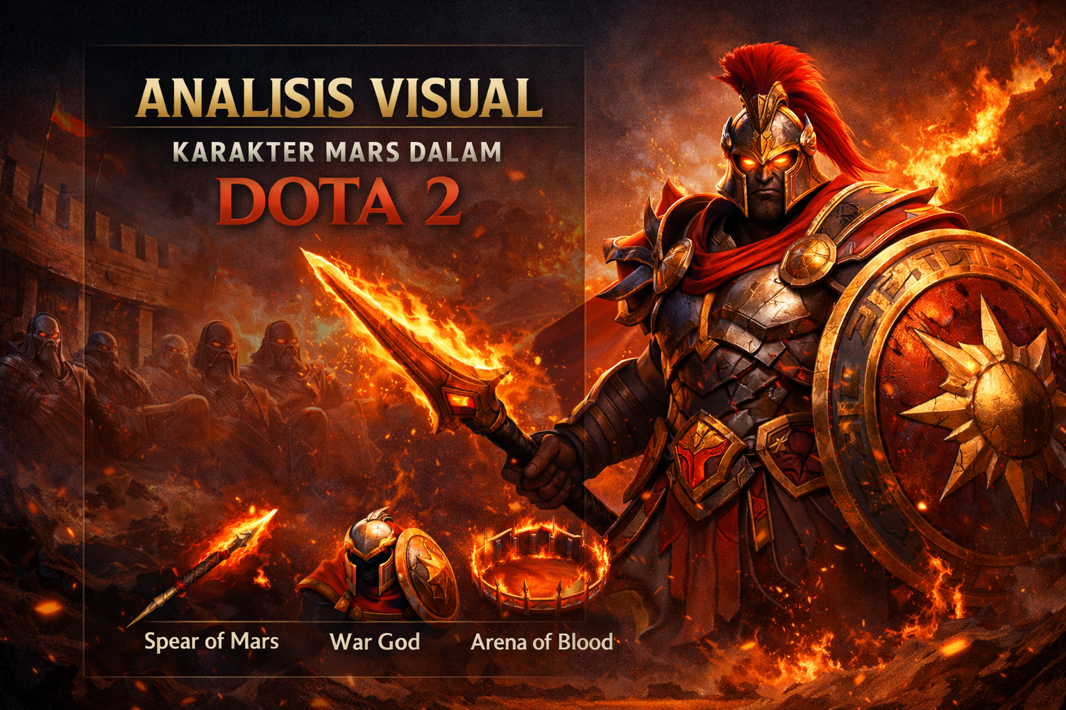 Dalam industri game modern, desain karakter tidak hanya berfungsi sebagai elemen estetika, tetapi juga sebagai medium komunikasi visual yang kuat. Salah satu contoh menarik adalah karakter Mars dalam Dota 2, yang merepresentasikan sosok dewa perang dengan pendekatan visual yang kompleks.