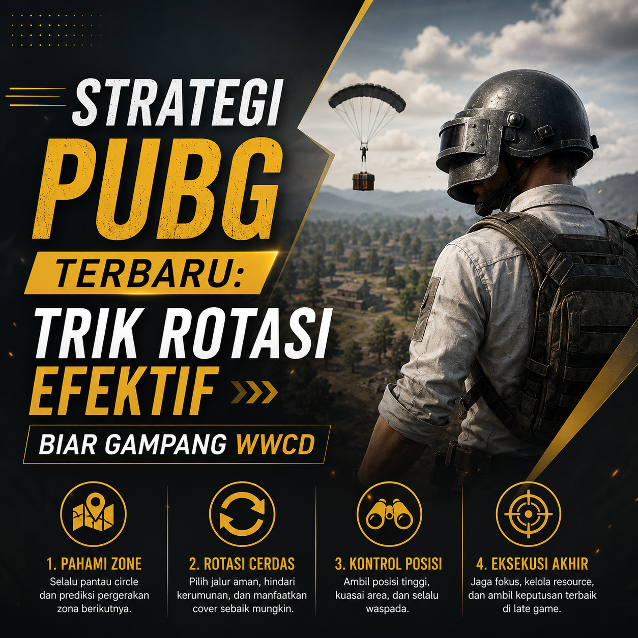 Pemain sedang menyusun strategi rotasi di website casino resmi dalam permainan PUBG agar menang.
